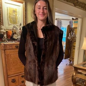 fur vest made of weasel and seal men or women